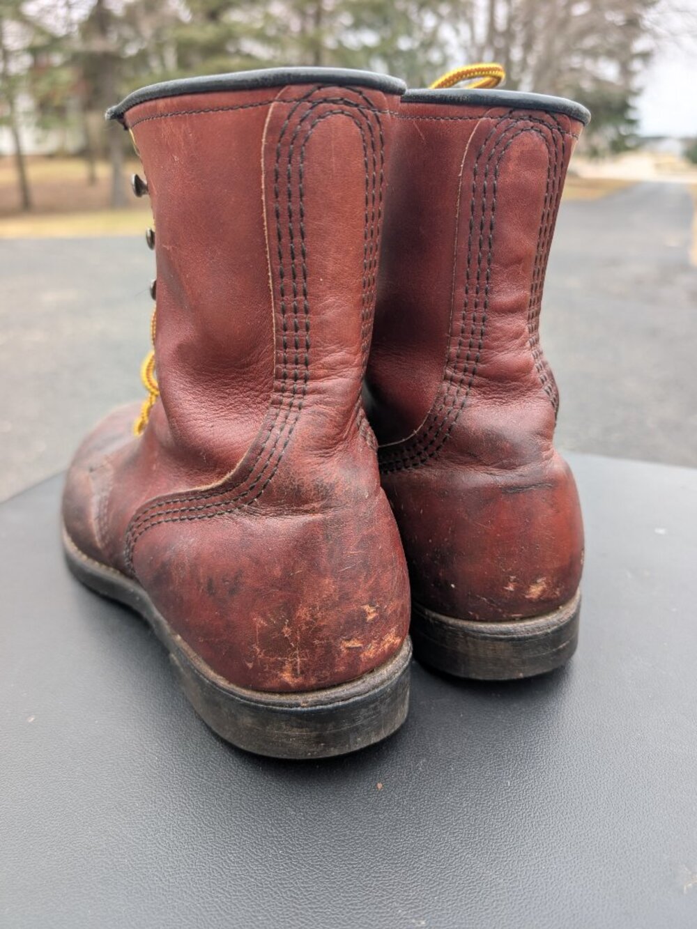 Vintage Red Wing 957 Leather Work Boots Mens Brown Lace Up Ankle Boots US9 - Picture 3 of 9